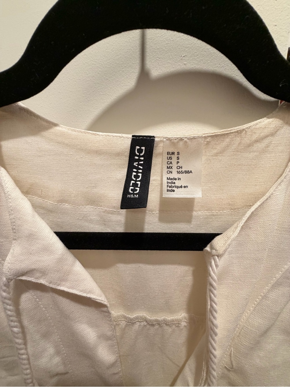 H&M Cream Peasant Tunic with Tassel Tie - Picture 2 of 5